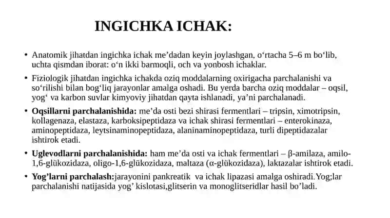Ichakda ovqat hazm bo'lishi va qon gaz o'rilishi 3