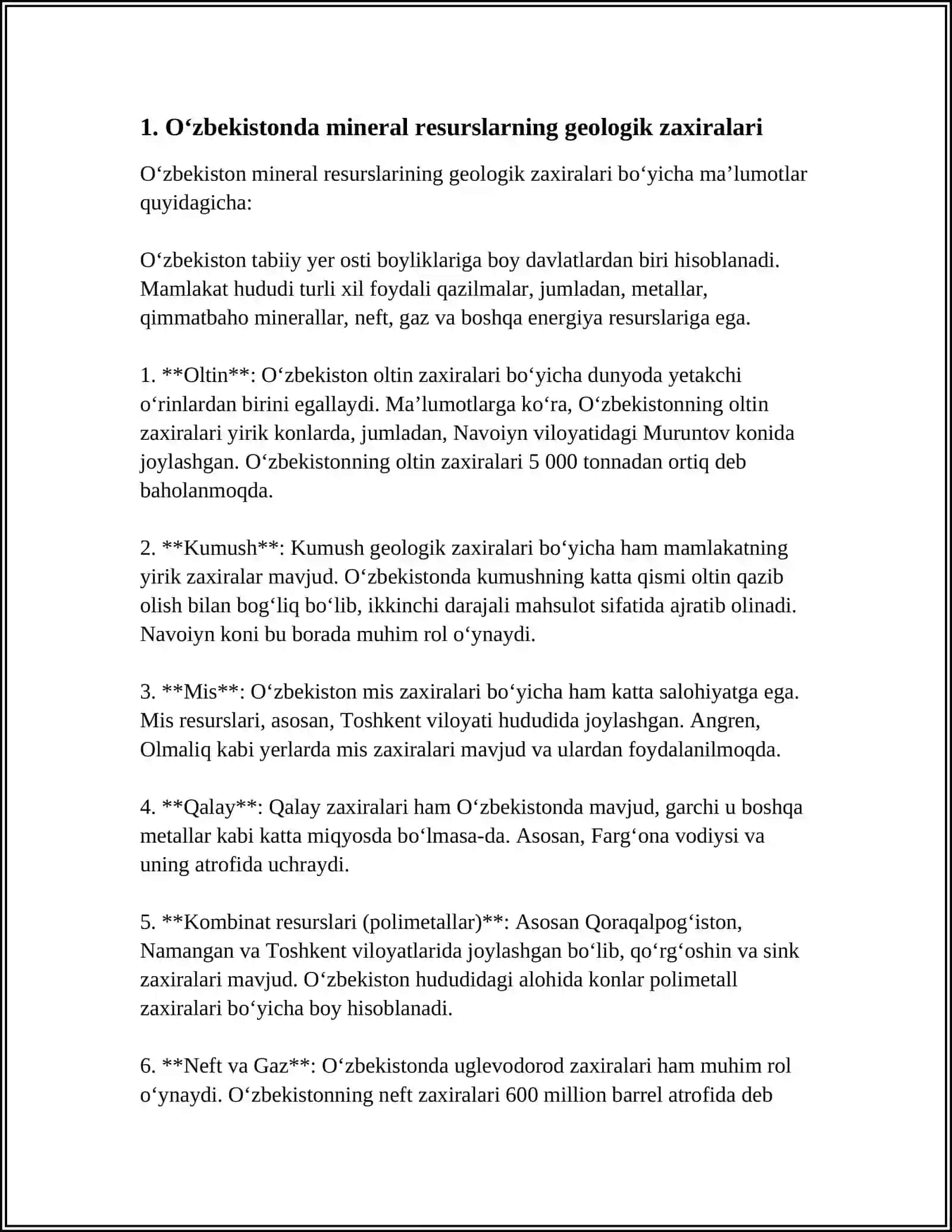 Oʻzbekistondagi mineral va energetik resurslardan oqilona foydalanish 3