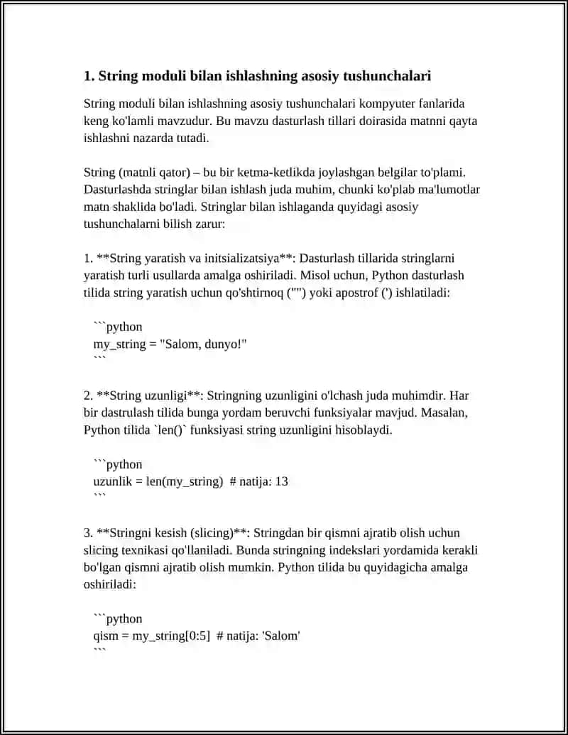 PYTHONDA STRING MODULI BILANISHLASH 3
