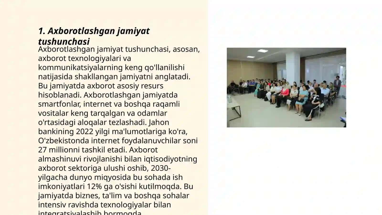 Axborotlashgan jamiyat va uning istiqbollari 3