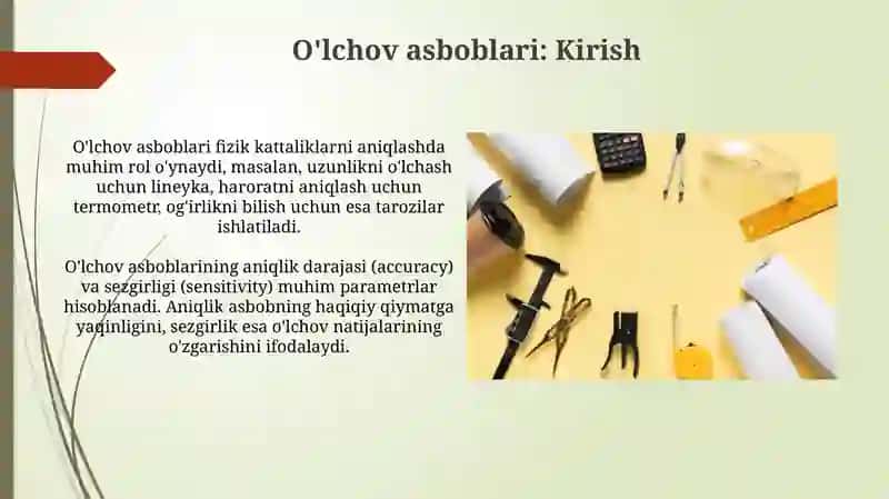 O'lchash asboblari va oʻlchash xatoliklari 3