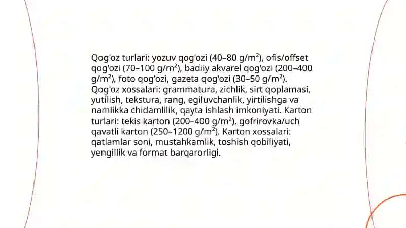 Qoĝoz va karton bilan ishlash darslarining mazmuni 3