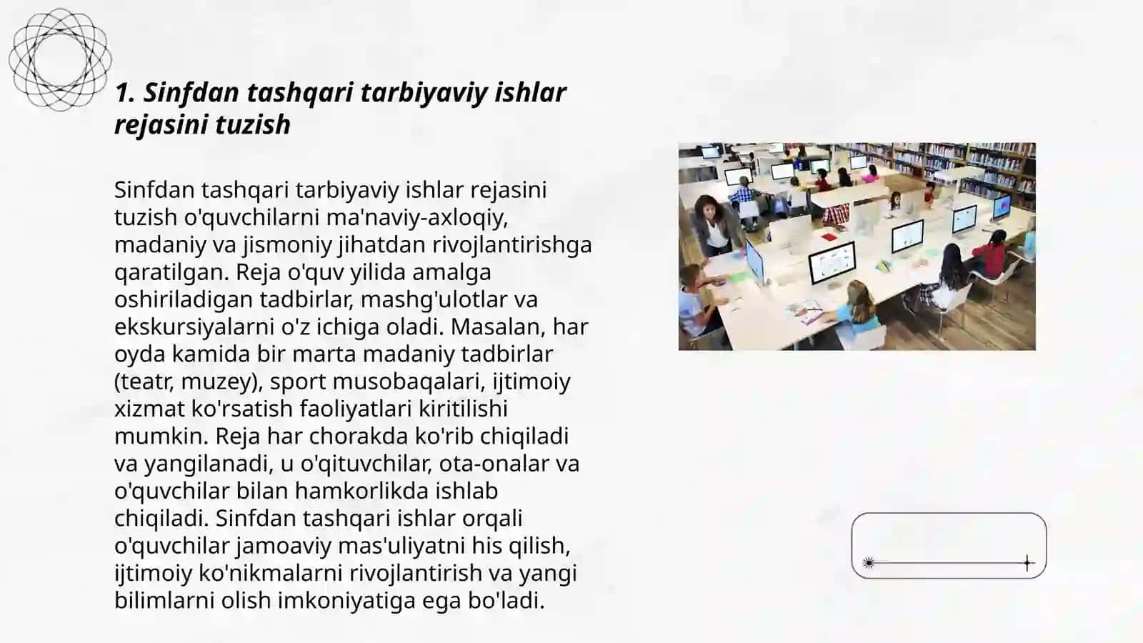 Sinfdan va maktabdan tashqari tarbiyaviy ishlarni tashkil etish 3