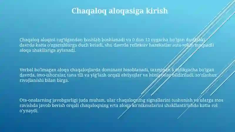 Chaqaloqlik davridagi muloqot 3