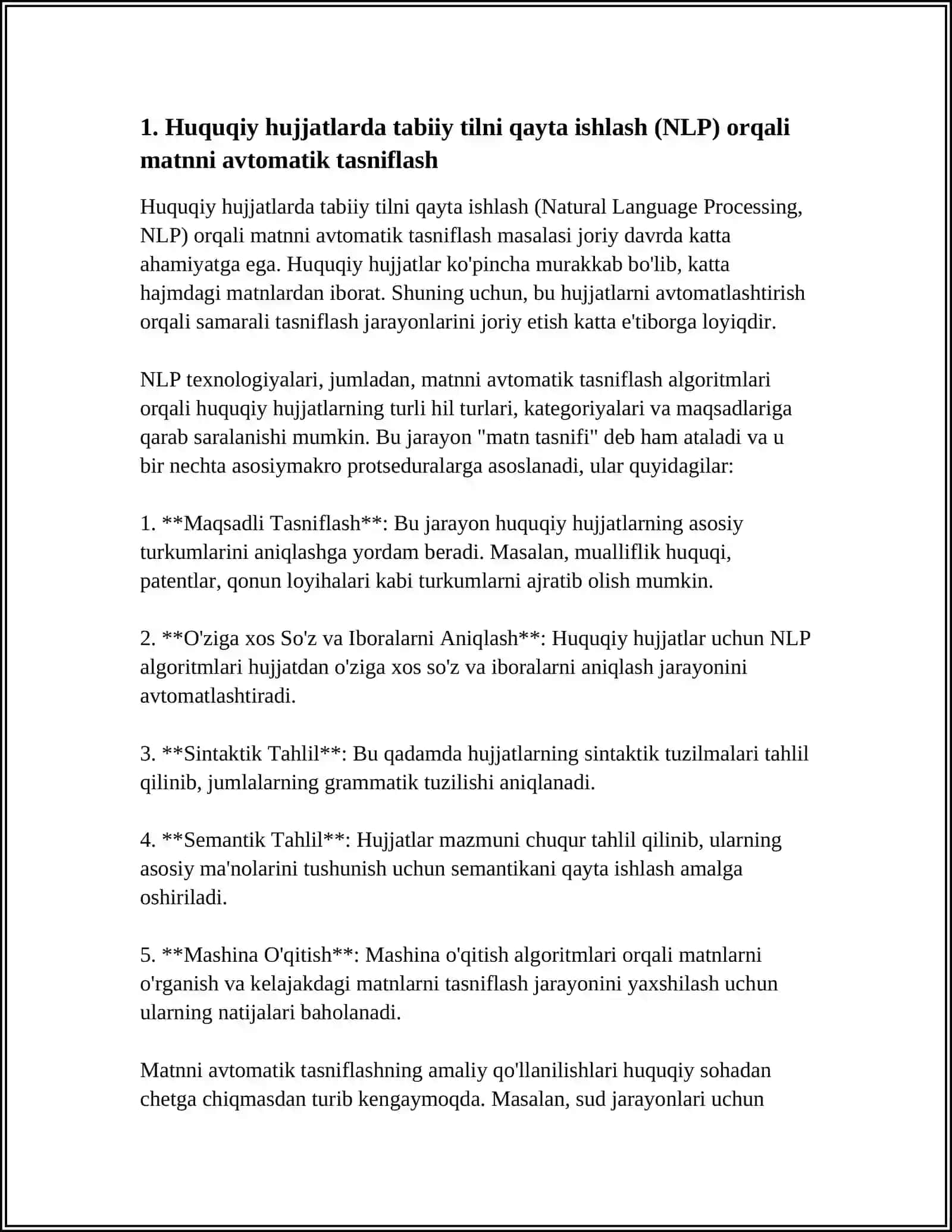 HUQUQIY HUJJATLARLAR TAHLILIDA SUNʼIY INTELLEKTNING QOʻLLANILISHI 3