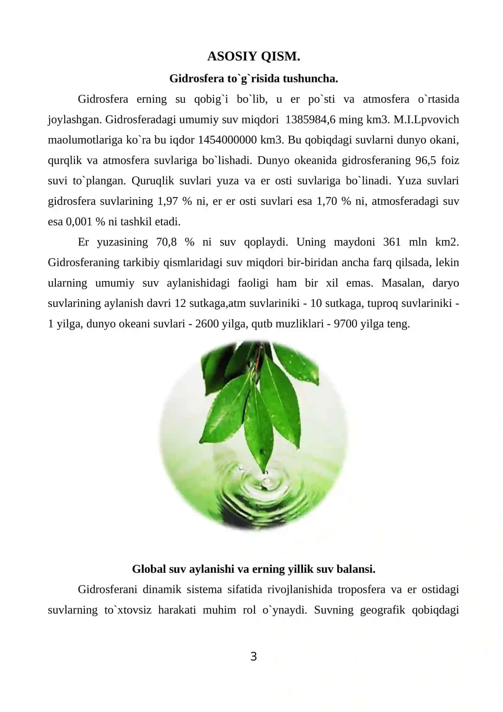 Gidrosfera va uning xususiyatlari 3