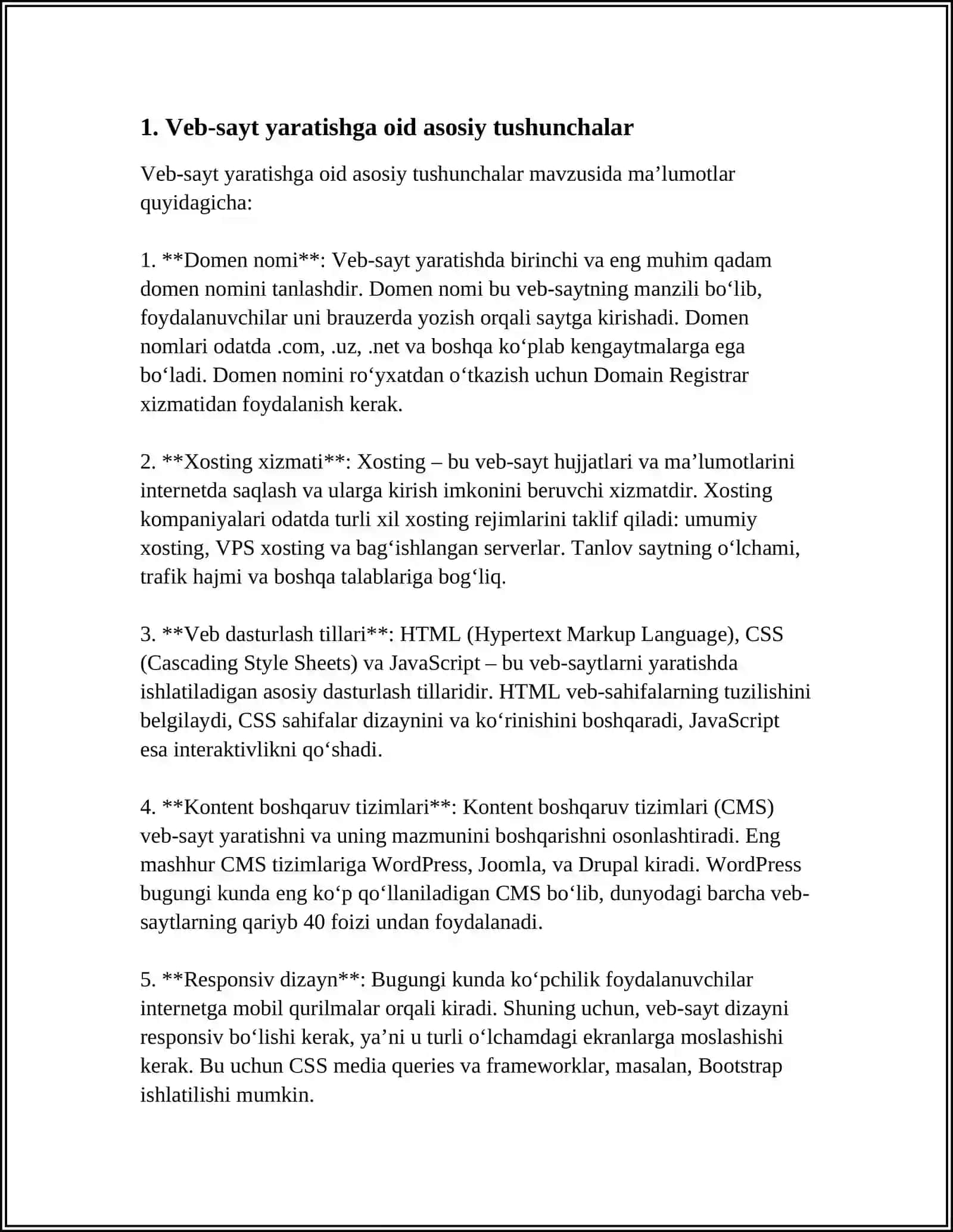 VEB-SAYTLAR YARATISHGA YO'NALTIRILGAN DASTURIY TA'MINOTLAR 3