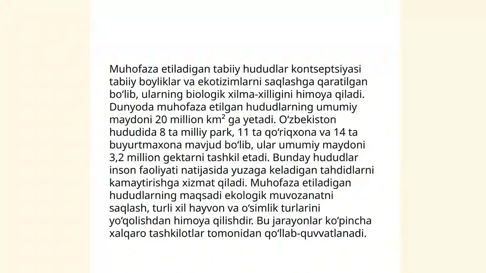 Muhofaza etiladigan tabiiy xududlarning tasniflash 3