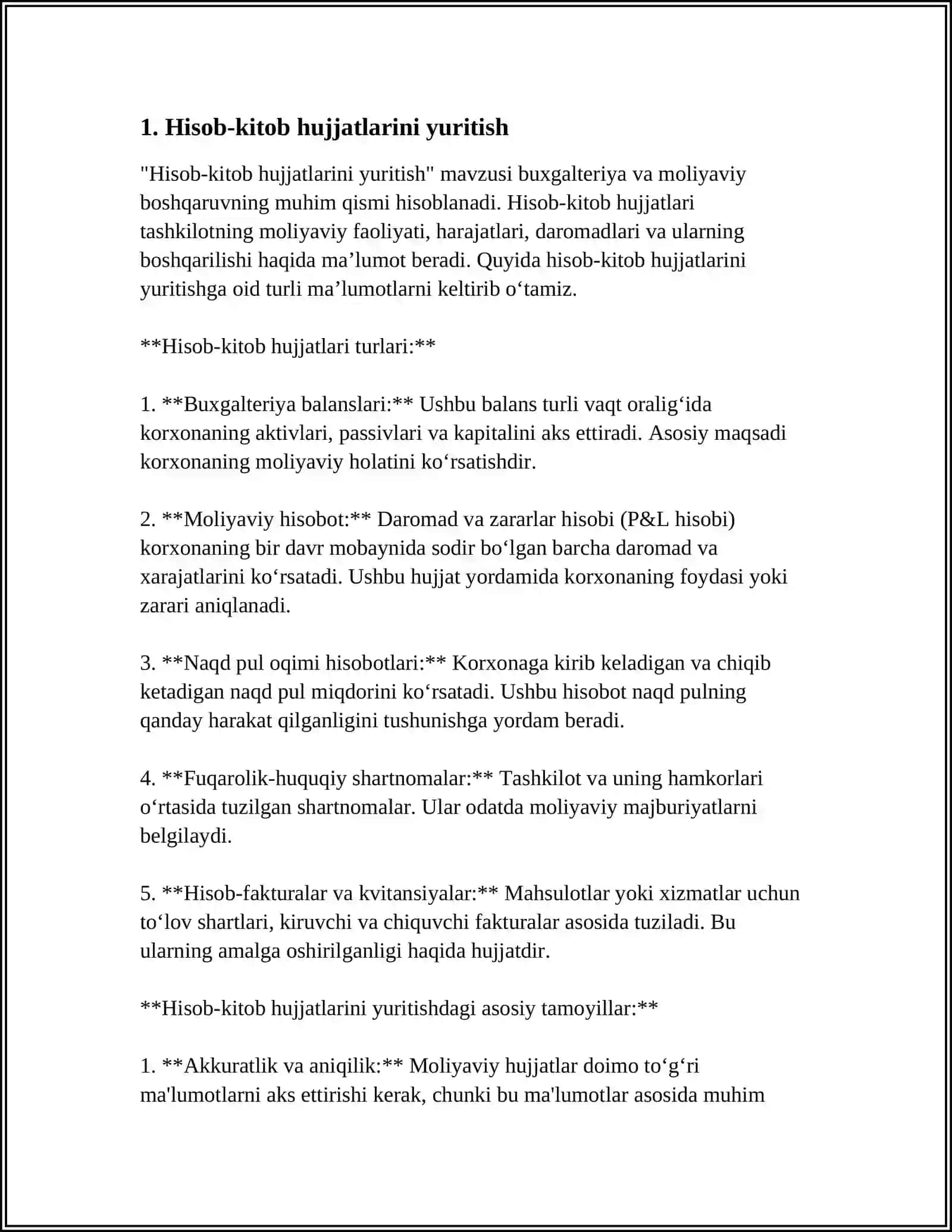 HISOB- KITOB SCHYOTI BOʻYICHA OPERATSIYALARNI HISOBGA OLISH 3