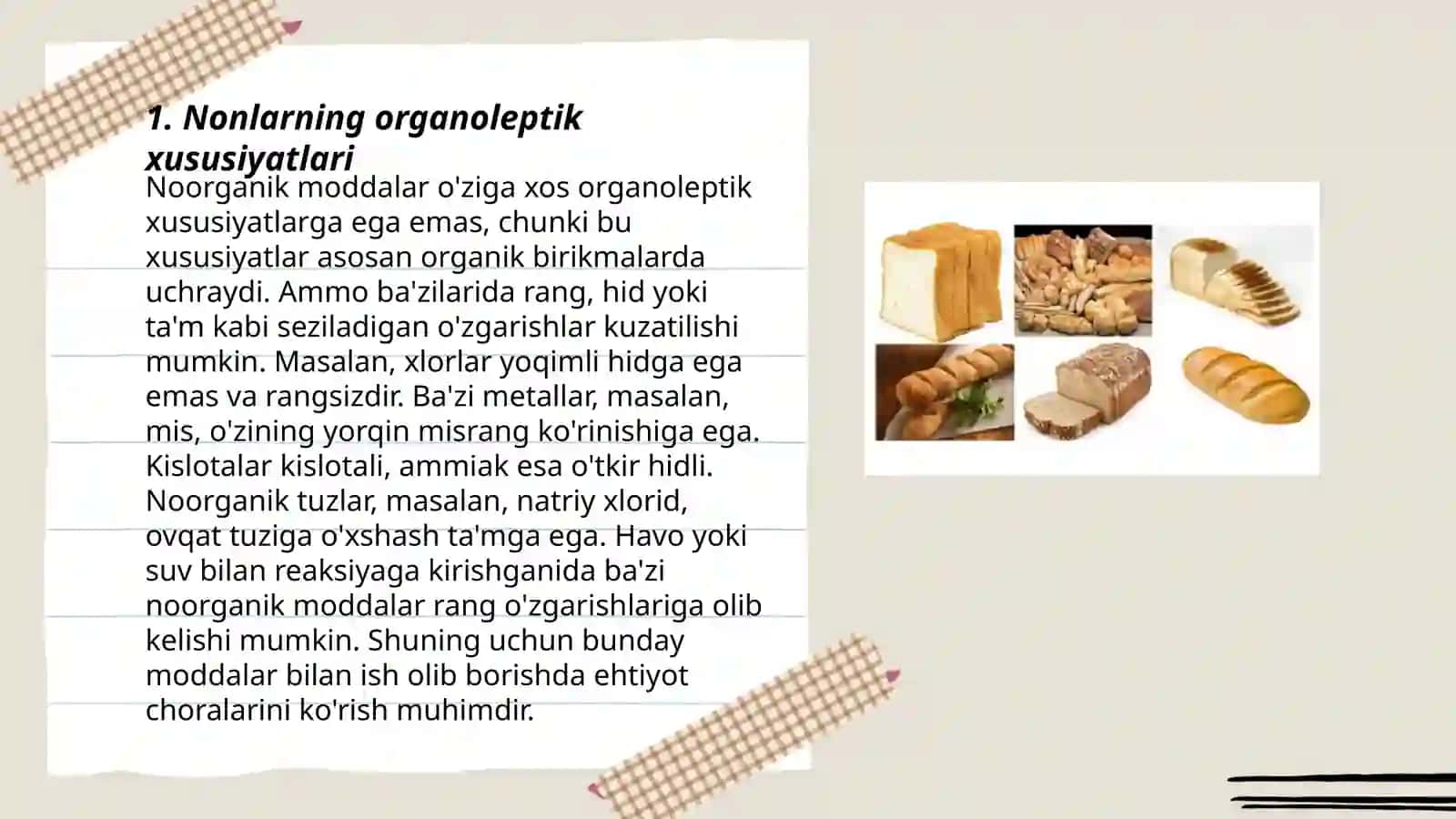 Nonlarning sifatini organoleptik va fizik–kimyoviy ko‘rsatkichlari asosida baholash 3