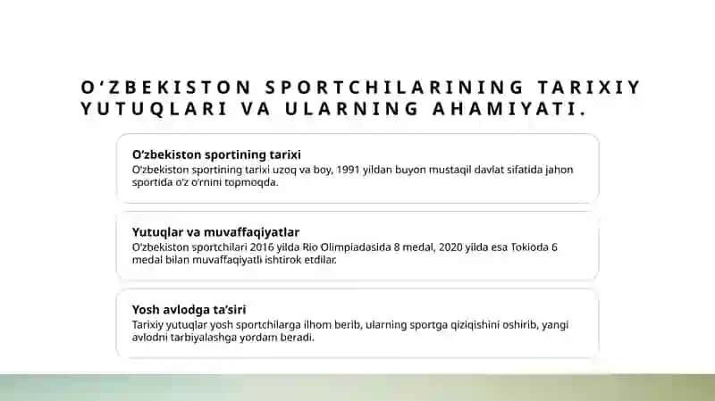 O‘zbekiston sportchilarining yutuqlari 3