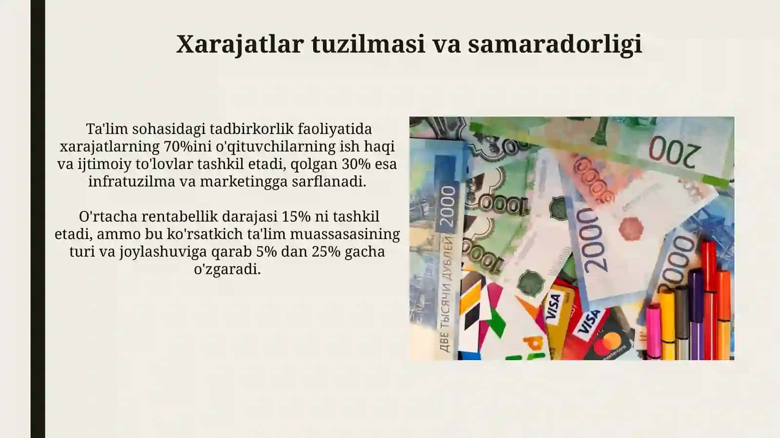 Ta'lim sohasidagi tadbirkorlik faoliyatining moliyaviy natijalari 3