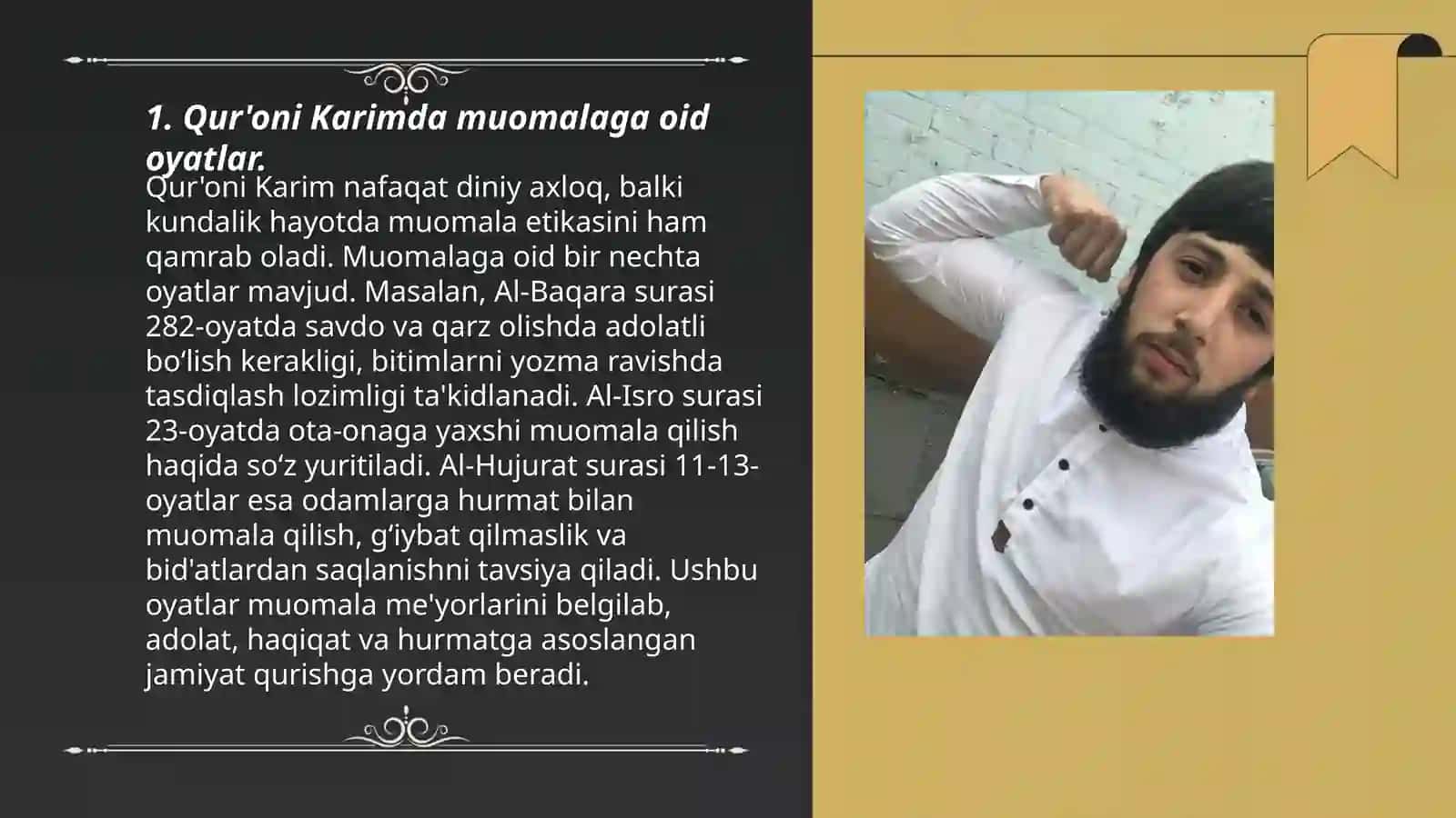 Qur'oni Karim va Hadisi Sharif's muomala,chiroyli so'z xususida 3