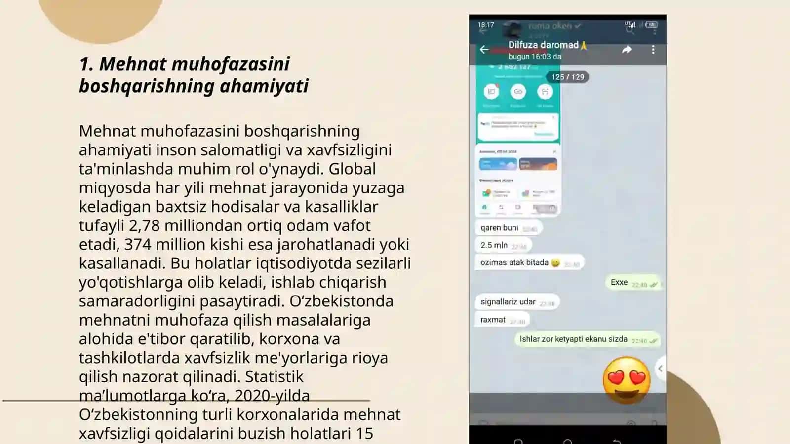 Mehnat muhofazasini boshqarish. Korxonalarda yo'riqnomalarni o‘tkazish 3