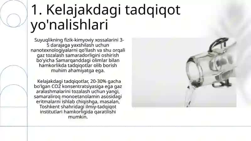 Etanolaminlarning suvli eritmalari yordamida gazlarni tozalash 3