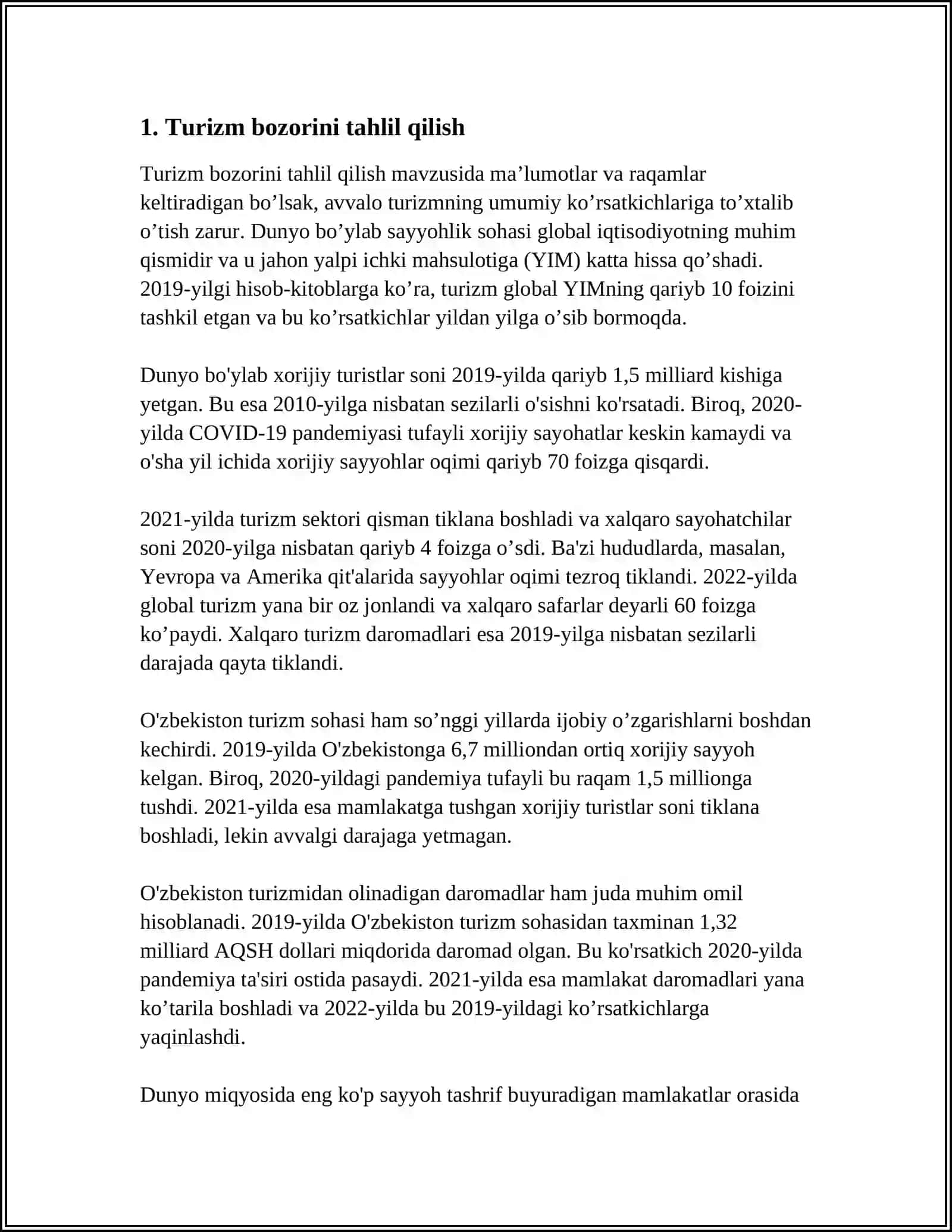 TURIZMNI REJALASHTIRISH TAMOYILLARI 3