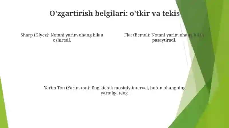 Yarim Ton, Butun Ton Va Alteratsiya Belgilari 3