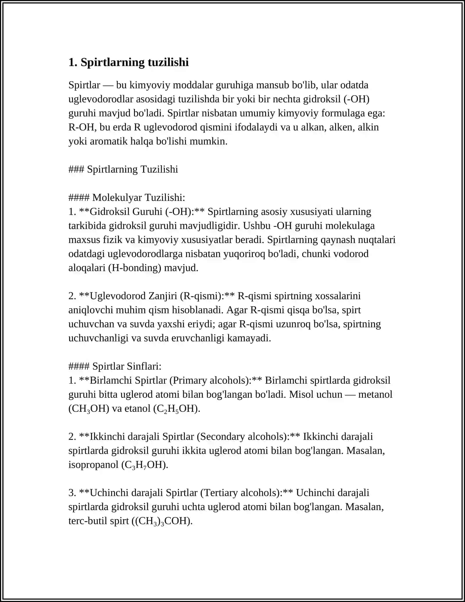 SPIRTLAR. ALGAGEDLAR VA KETONLAR 3