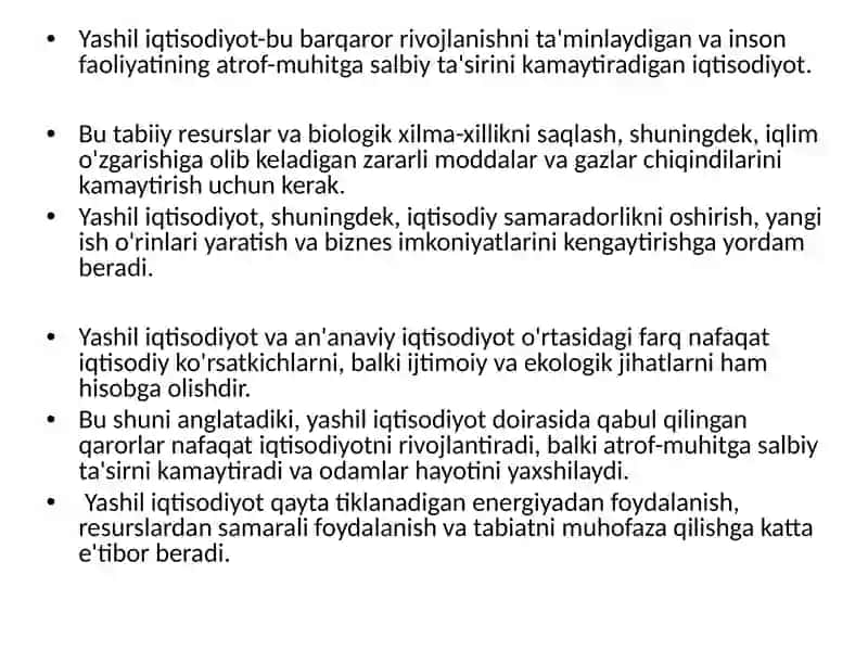 Yashil iqtisodiyotni baholash amaliyoti va ko'rsatkichlari 3