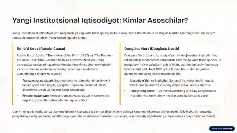 Yangi Institutsional Iqtisodiyotning Vujudga Kelishi 3