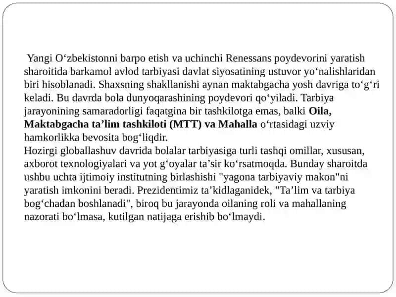 Oila va Maktabgacha ta'lim tashkiloti (MTT) o'rtasidagi hamkorlik shakllari 3