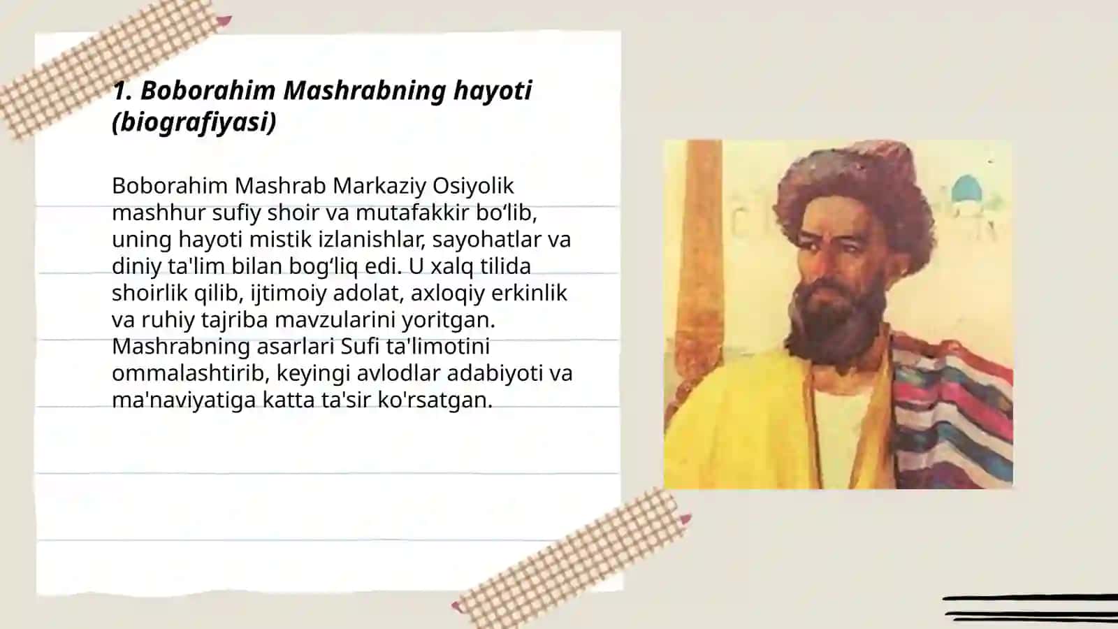 Boborahim Mashrab hayoti va ijodi 3
