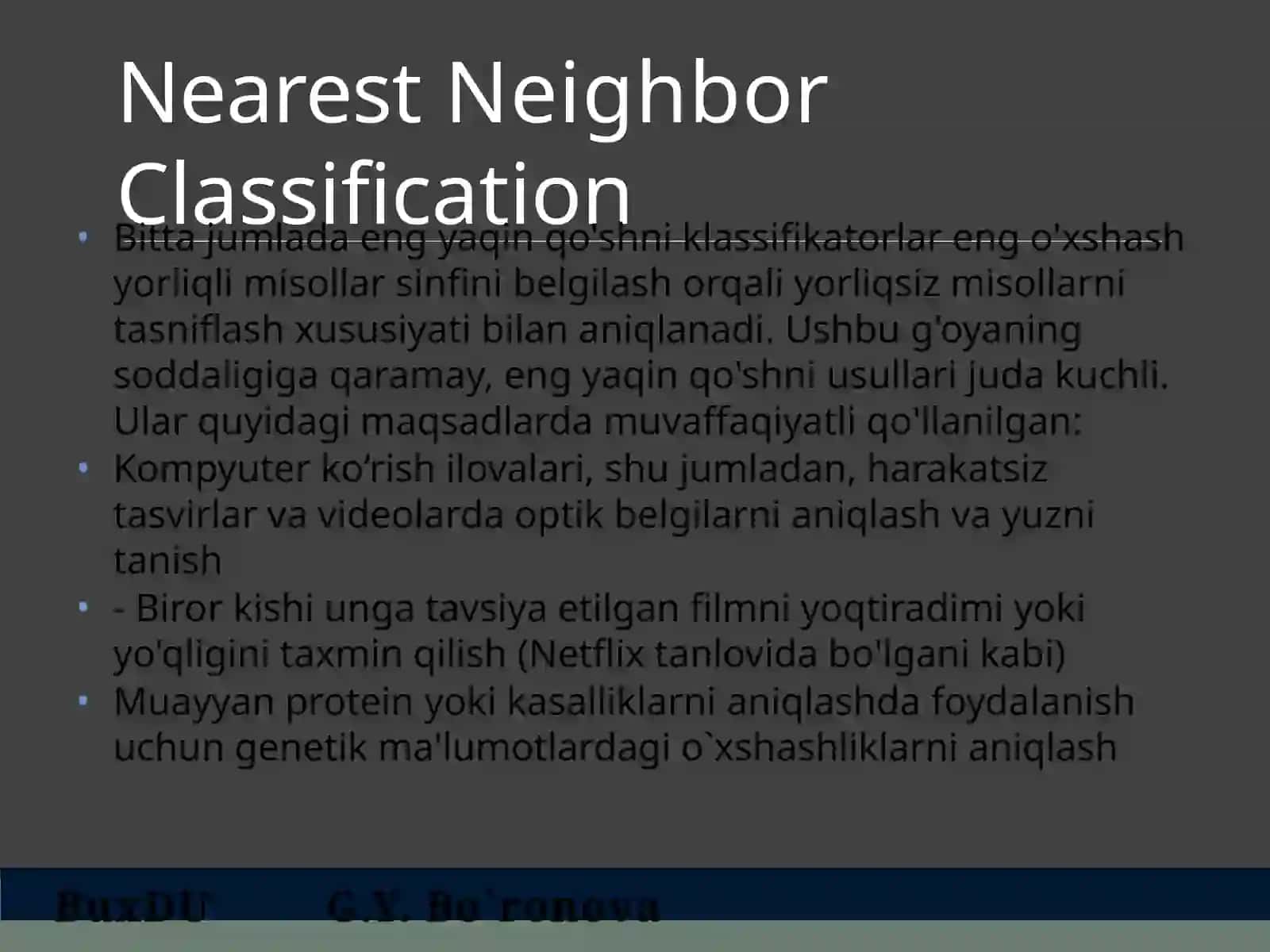 Klassifikasiya va regressiya algoritmi. K-Nearest Neighbour eng yaqin qo'shnilar algoritmi 3