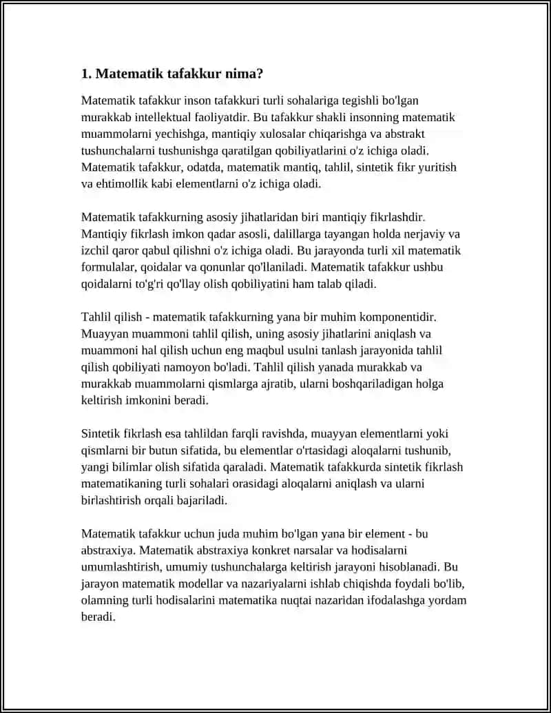 O'QUVCHILARINING MATEMATIK TAFAKKURINI RIVOJLANTIRISH JARAYONIDA MASALALARNING AHAMIYATI 3