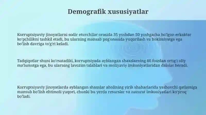 Korrupsiyaga oid huquqbuzarlik sodir etgan shaxslarning Kriminologik tavsifi 3
