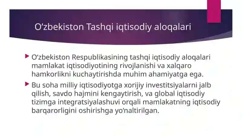 O’zbekiston-Tashqiiqtisodiyaloqalari 3