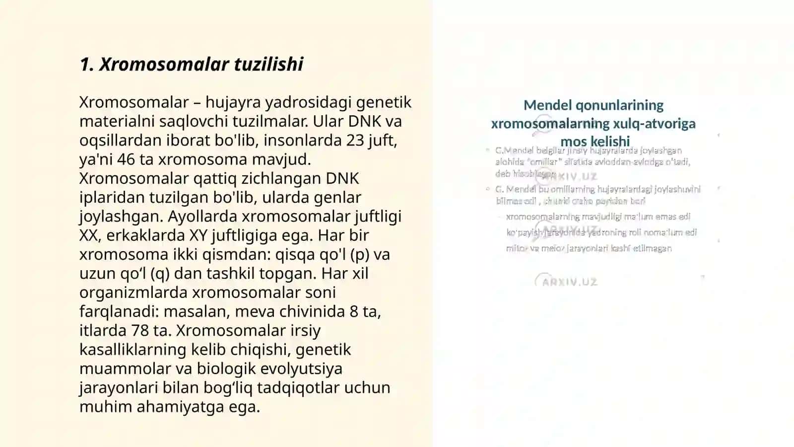 Irsiyatning xramasoma nazaryasi 3