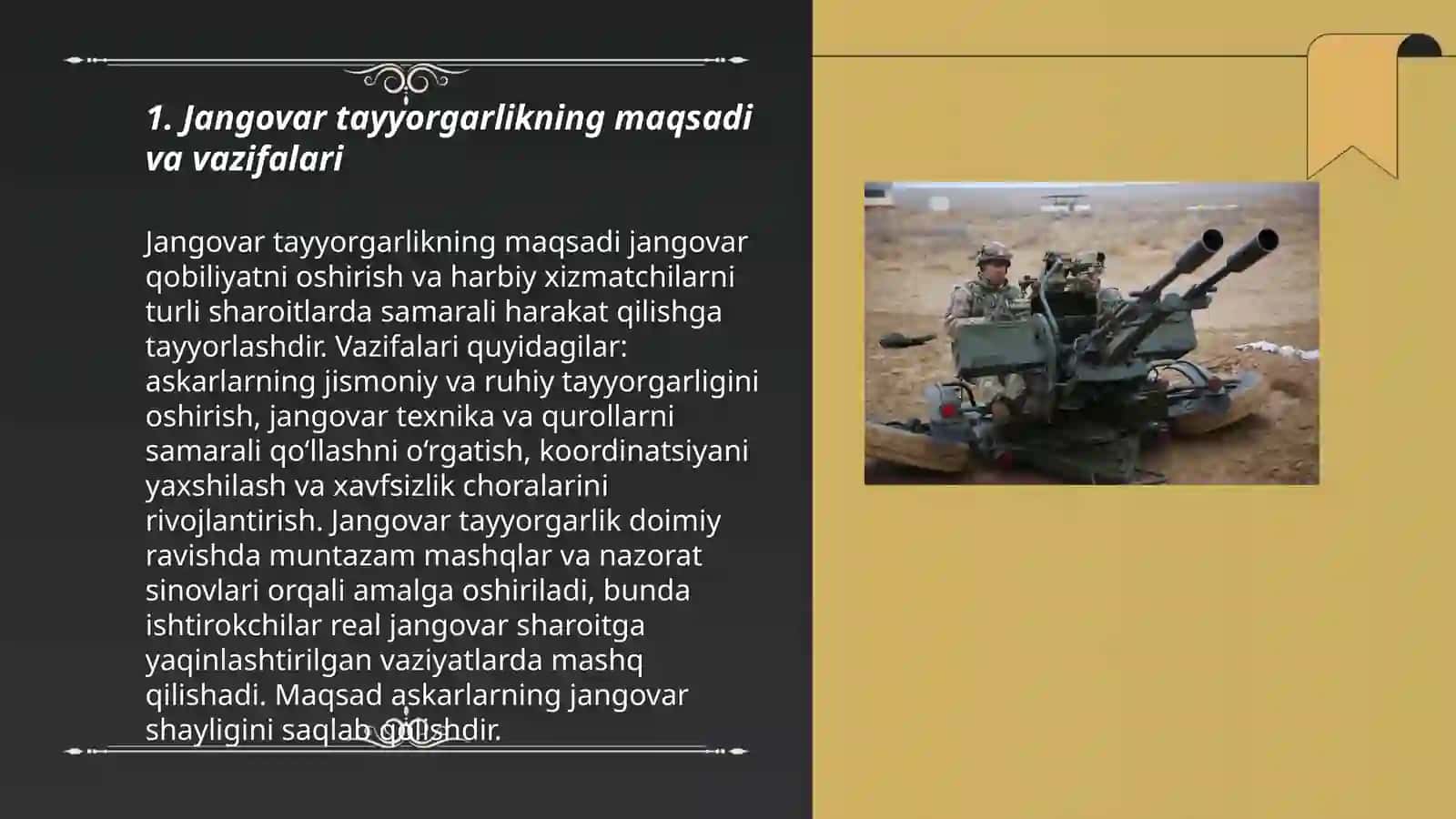 Jangovar tayyorgarlik mashgʻulotlarini tashkillashtirish va oʻtkazish tartibi 3