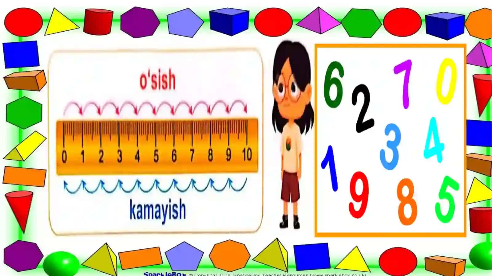"1dan 10gachabo‘lgansonlar"mavzusidatayyorlagan 3
