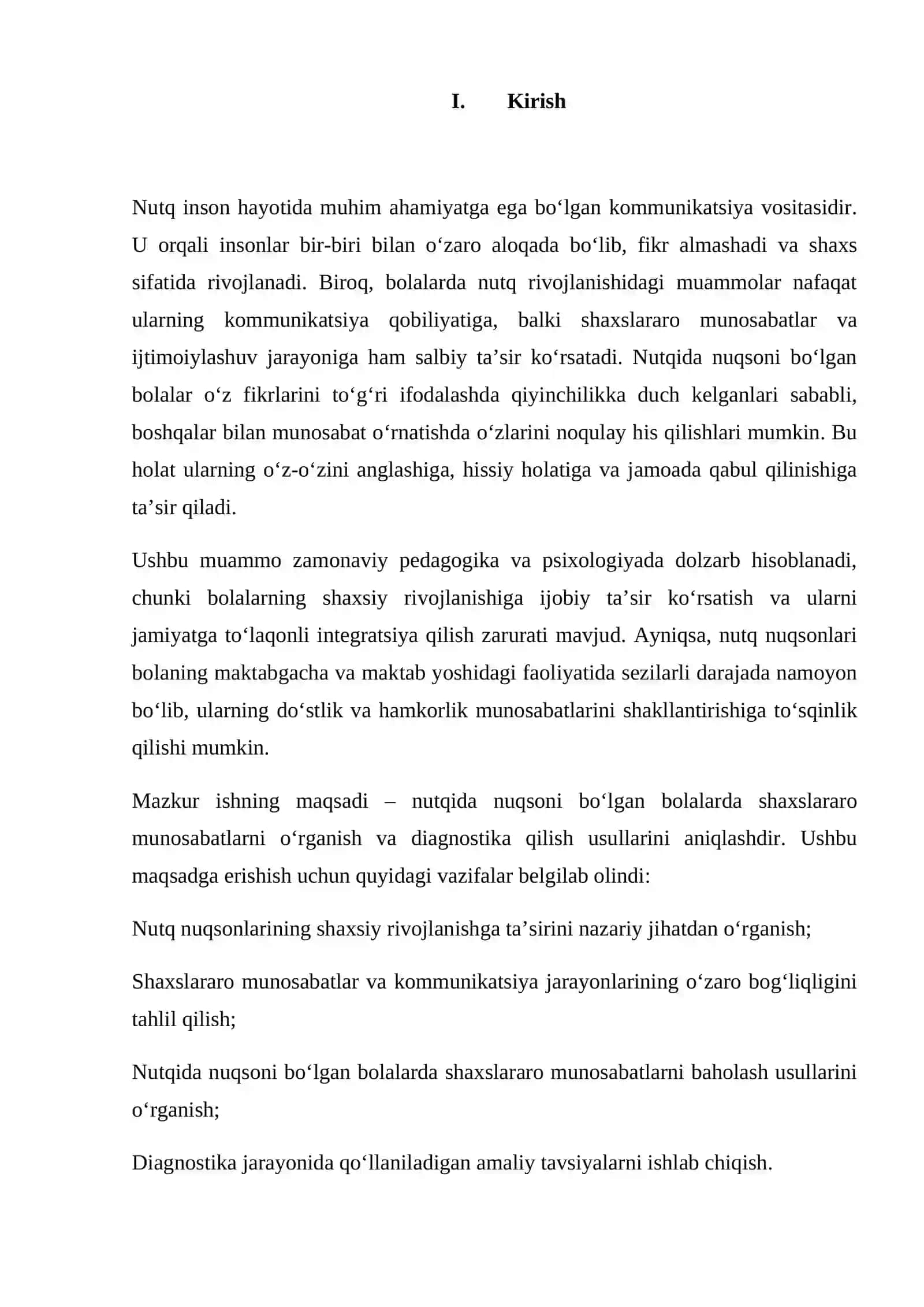 Nutqida nuqsoni bo'lgan bolalar shaxslararo munosabatlari diagnostikasi 3