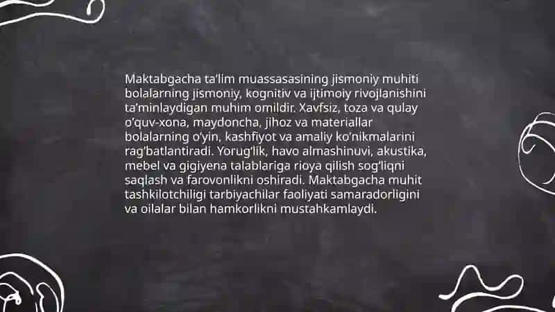 Maktabgacha tarbiya davridagi bolalar taraqqiyotining umumiy shart - sharoitlari 3