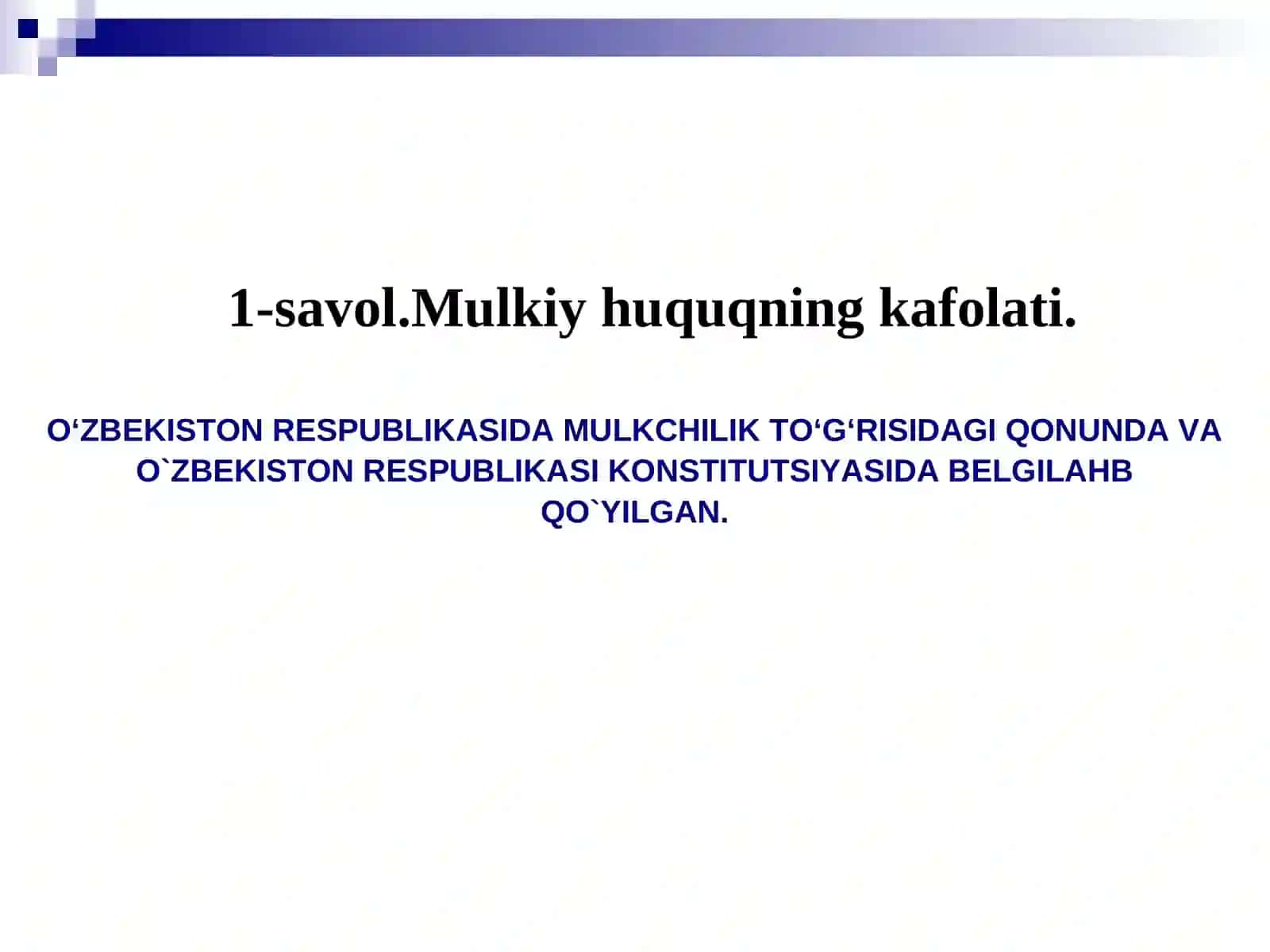 MULK HUQUQINING KAFOLATI VA HIMOYA QILINISHI 3