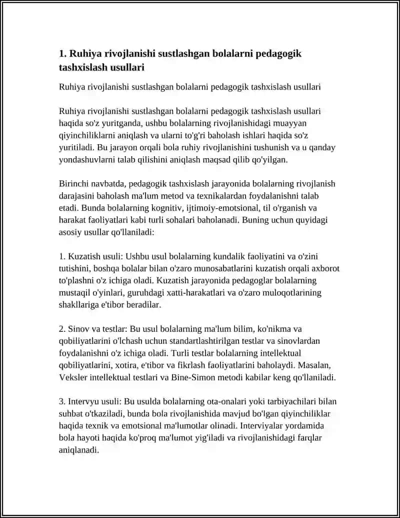 RUHIY RIVOJLANISHI SUSTLASHGAN BOLALAR TA'LIM TARBIYASI 3