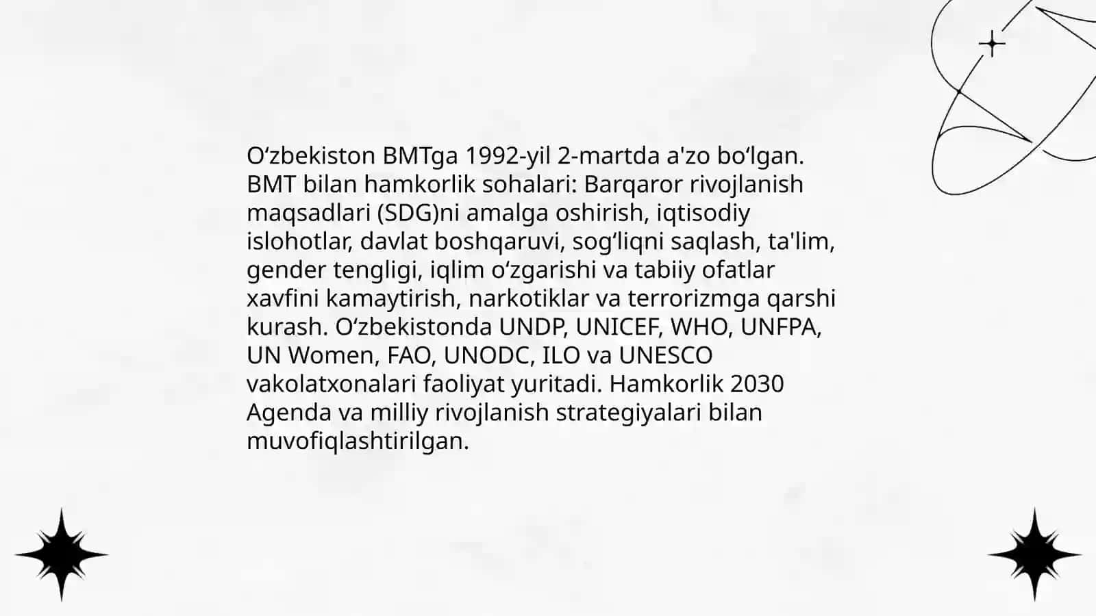 O‘zbekistonning xalqaro tashkilotlar bilan hamkorligi 3