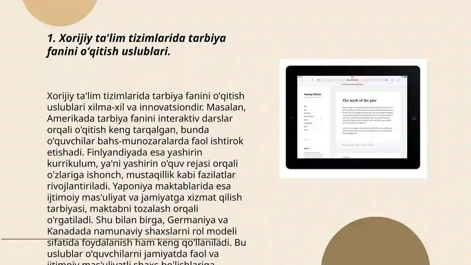 Xorijiy ta'lim tizimlarida tarbiya fanini oʻqitish uslublari 3