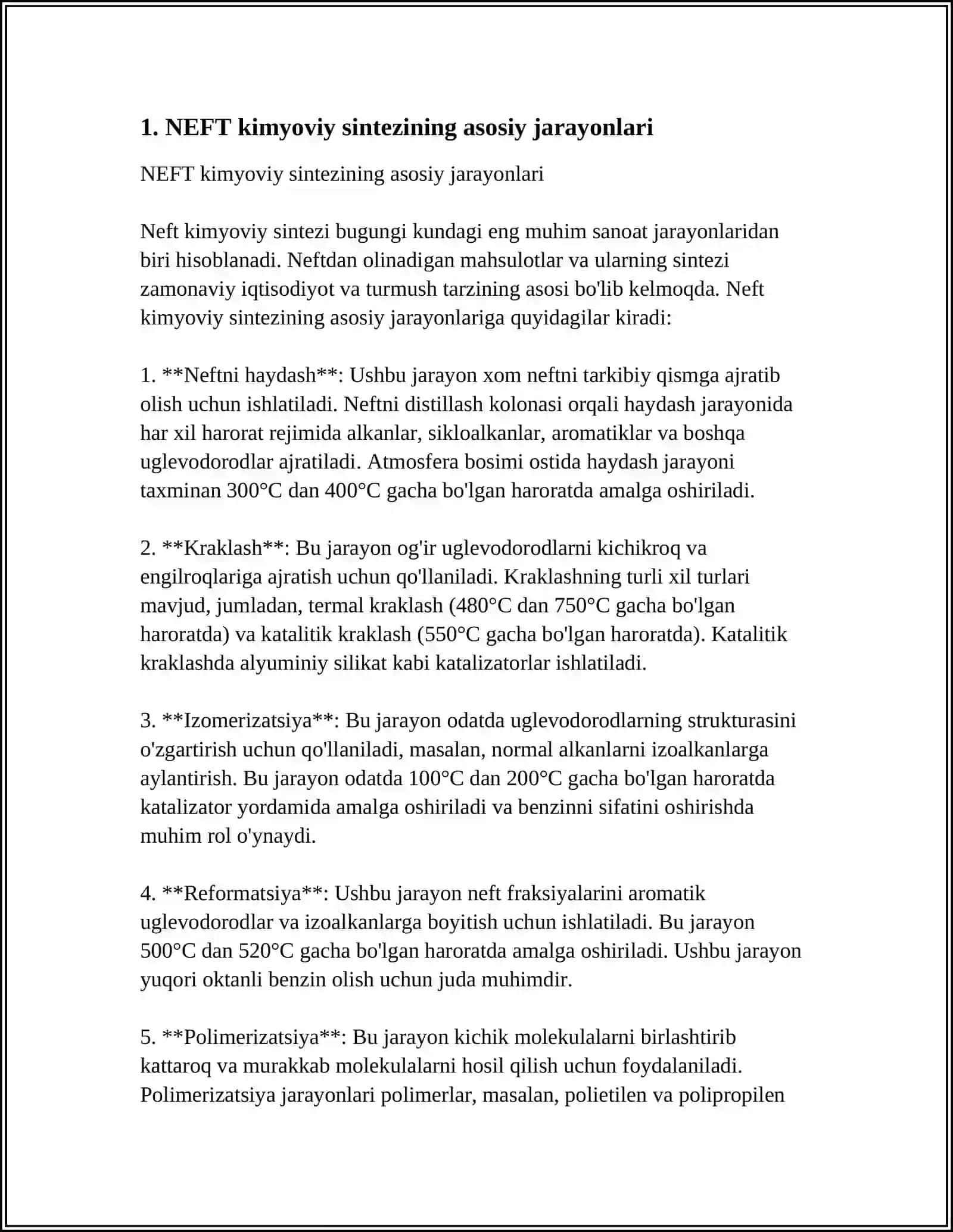 NEFT KIMYOVIY SINTEZINING TEXNOLOGIK VA EKOLOGIK MUAMMOLARI 3