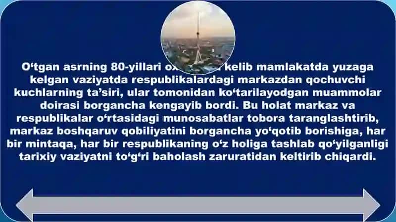 O'ZBEKISTON RESPUBLIKASI MUSTAQILLIGINING E'LON QILINISHI VA UNING TARIXI 3