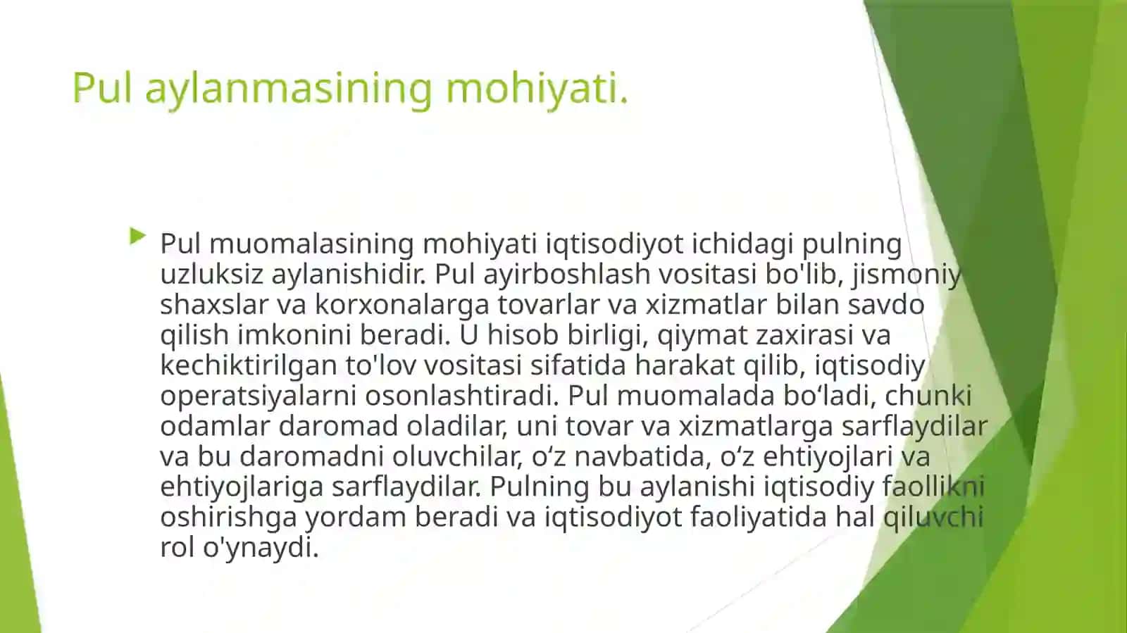 Pul aylanishi va uning tarkibi 3