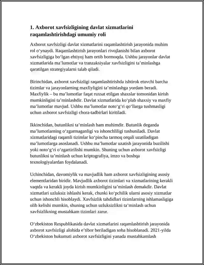 DAVLAT XIZMATLARINI RAQAMLASHTIRISHDA AXBOROT XAVFSIZLIGINING O‘RNI 3