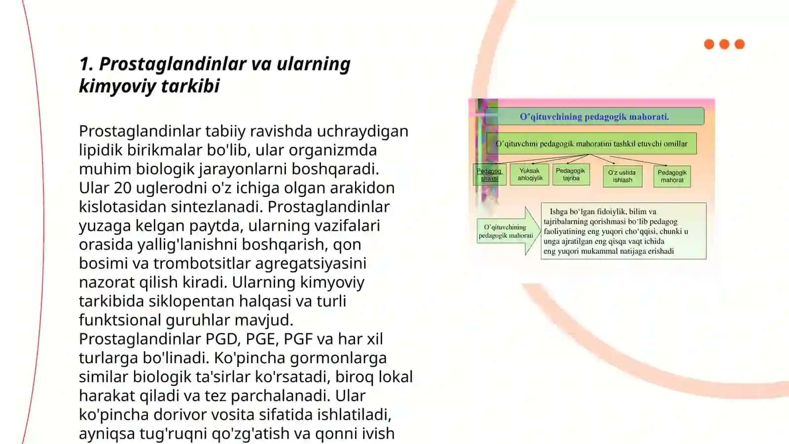Garmonoidlar. Prostaglandinlar va ularning biologik ahamiyati 3