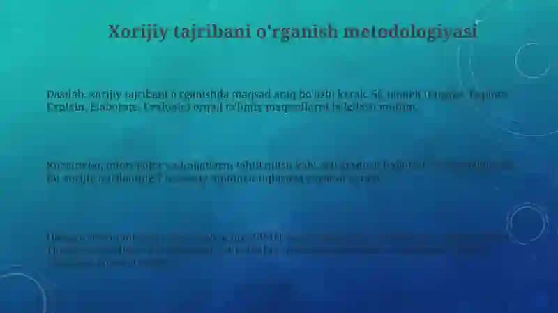 Xorijiy tajribani o'rganish metodologiyasi 3