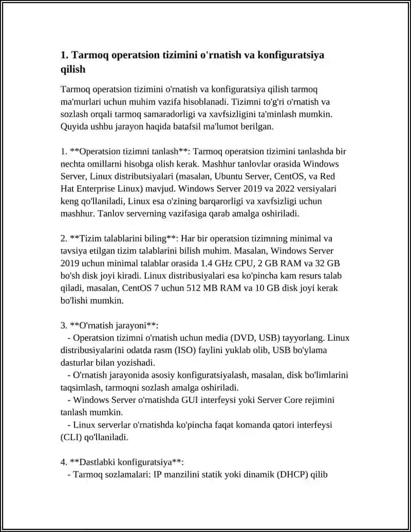 TARMOQ TEXNOLOGIYALARI.TARMOQ OPERATSION TIZIMIDA ISHLASH 3