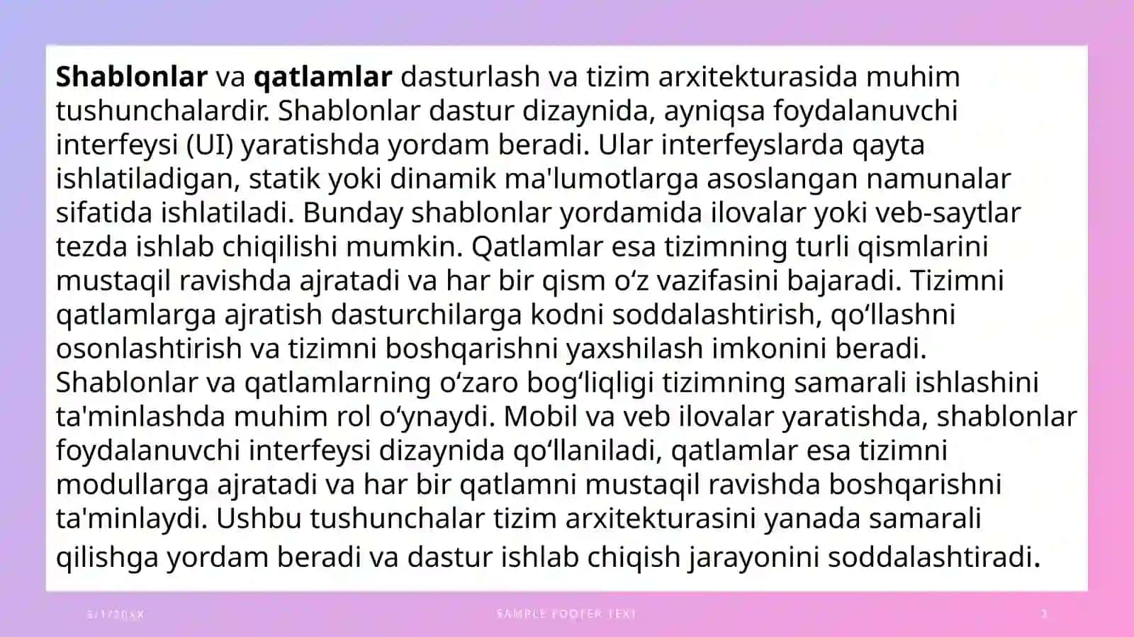 Shablonlar tartib va qatlamlar haqida umumiy ma’lumot 3