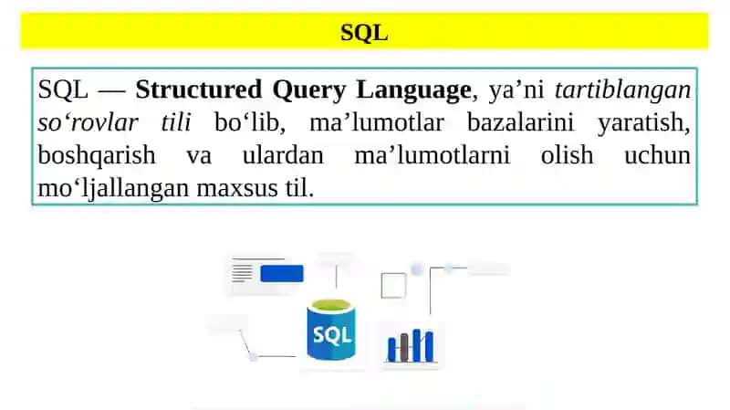 SQL tartiblangan so’rovlari asoslari 3