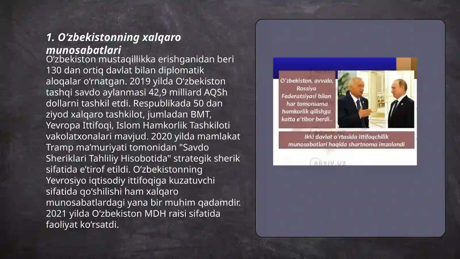 ÕZBEKISTON VA JAHON HAMJAMIYATI 3