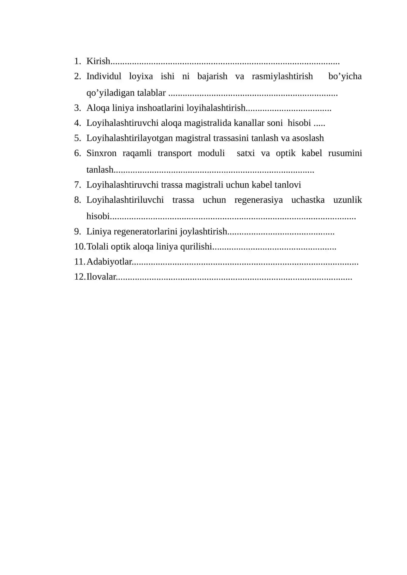Qashqadaryo – Samarqand viloyatlari orasida optik transport tarmog‘ini loyixalashtirish 3